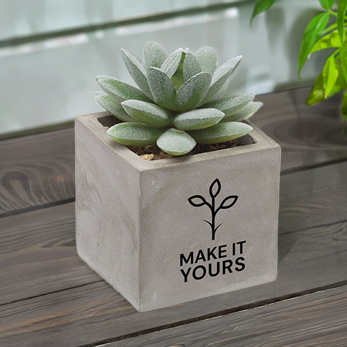 Concrete Mini Faux Succulent Planter
