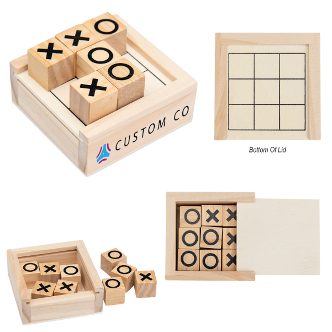 Wooden Travel Size Tic-Tac-Toe Game | Ethical Swag